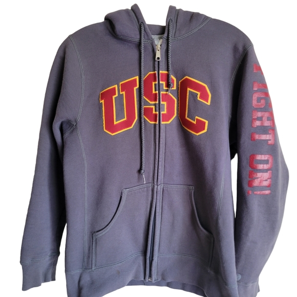 USC trojans Sweaters - USC Trojans Zip-Up Gray Hoodie